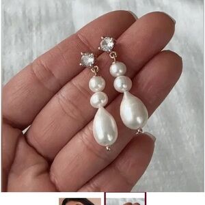 Olive & Piper Classic Pearl Drop Earrings - White Pearls